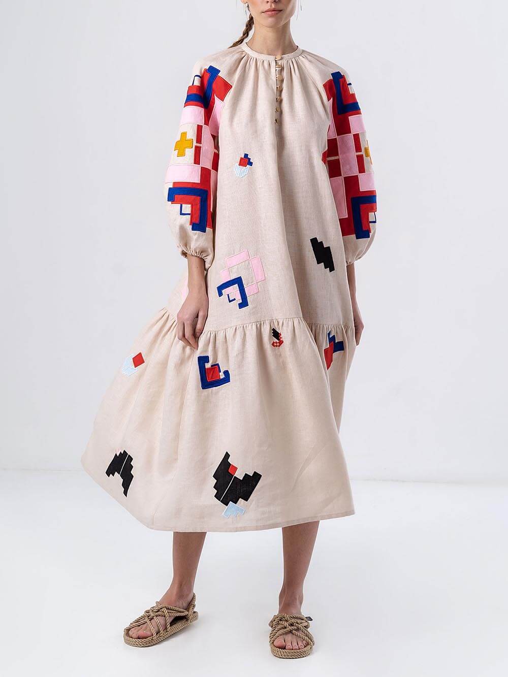 Unique Ethnic Printed Lightweight Maxi Dress Olympus London