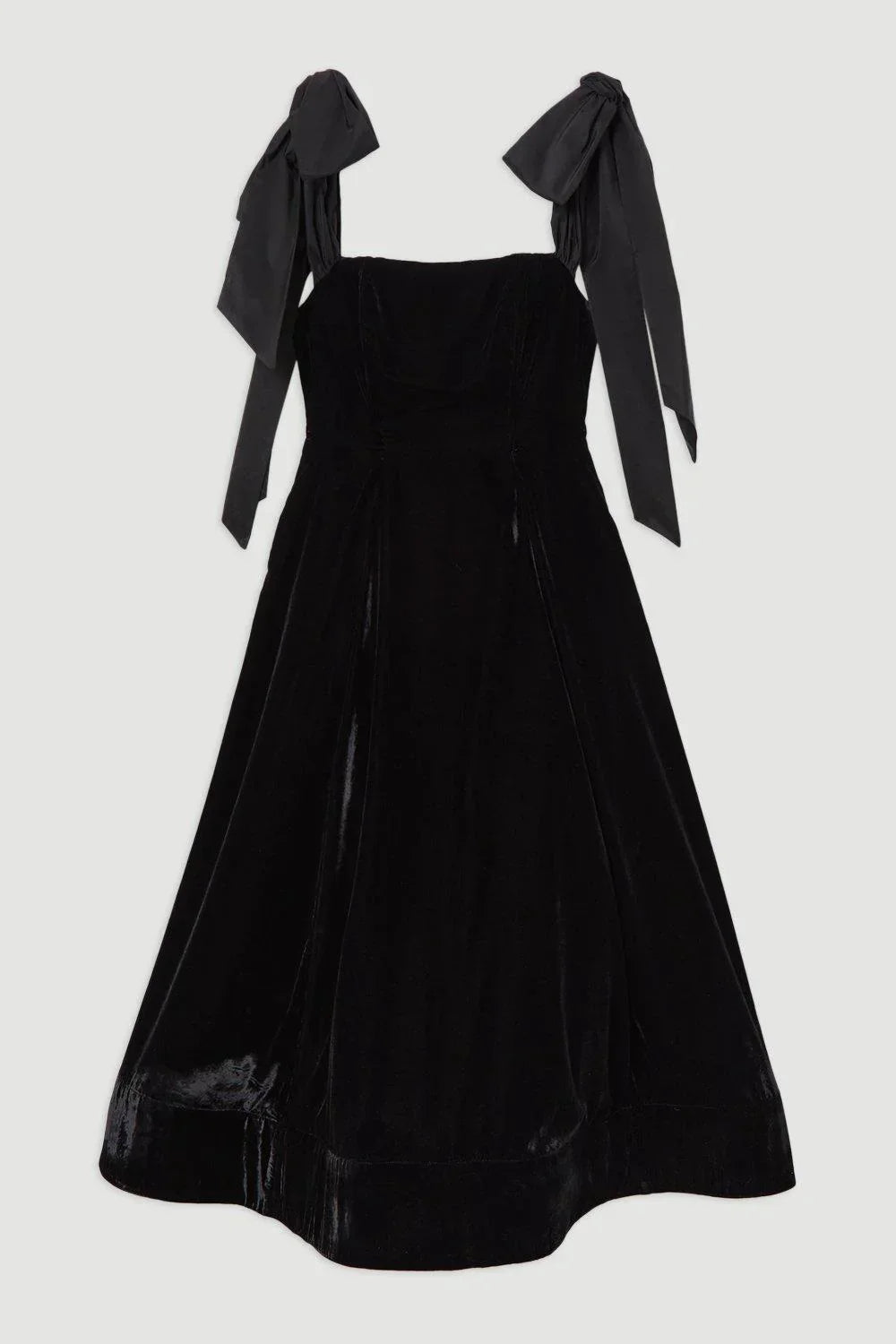 Velvet Strapless Bow Midi Dress Olympus London