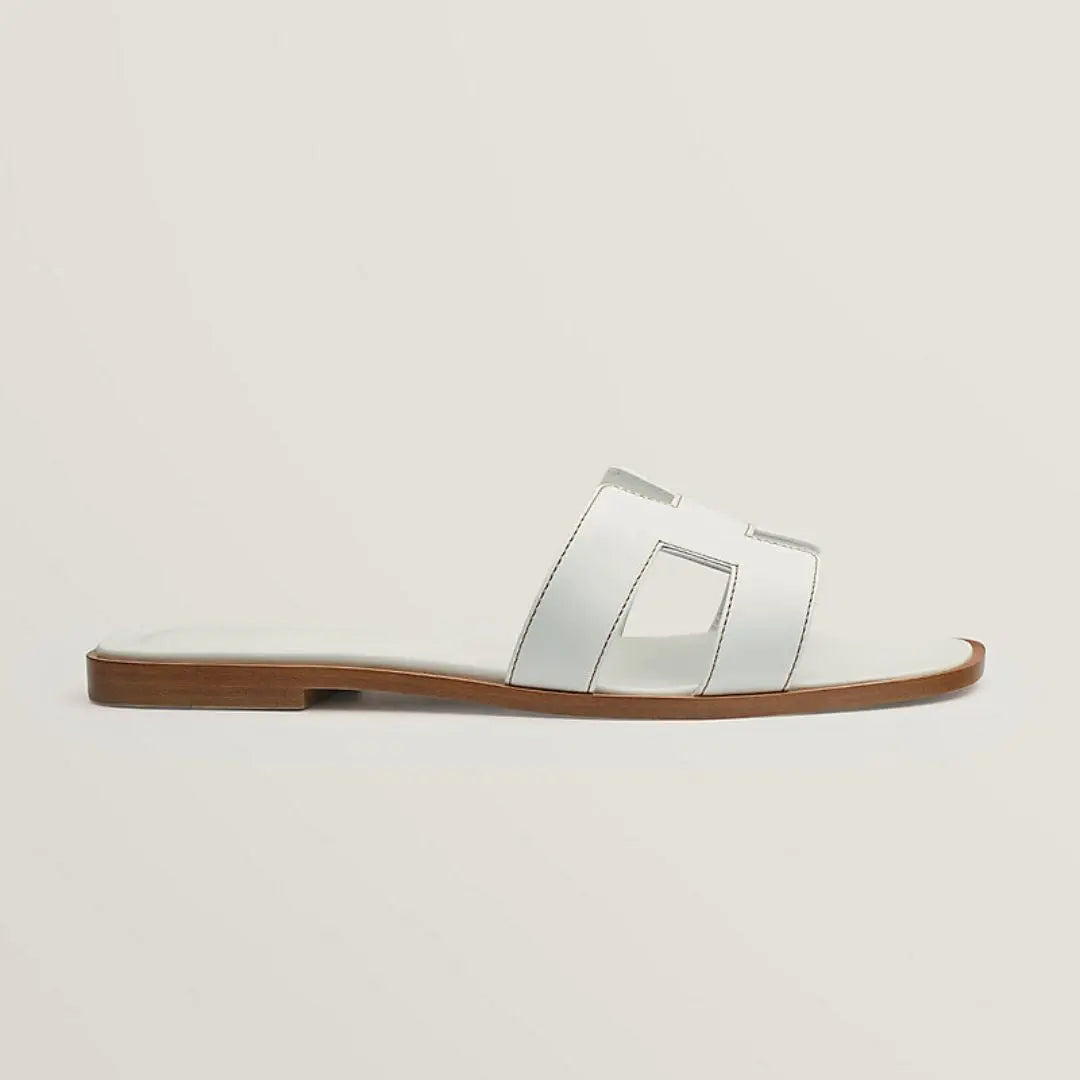 Leather Flat Sandals with Cut Out Strap BULLCAPTAIN