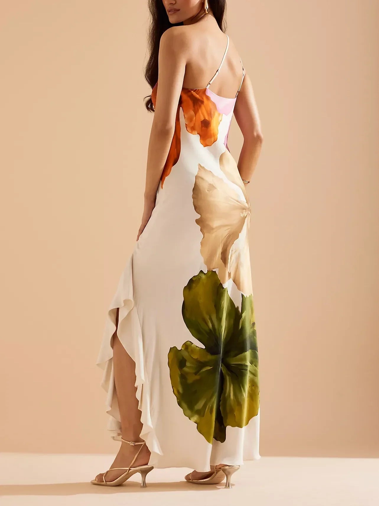 One-Shoulder Maxi Slip Dress Olympus London