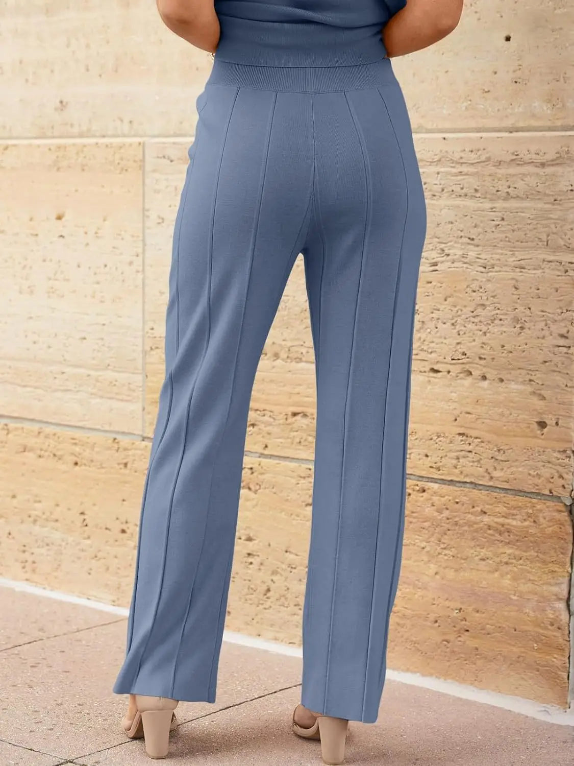 Alvira Women's Two-Piece Set – Relaxed Top & Wide-Leg Trousers