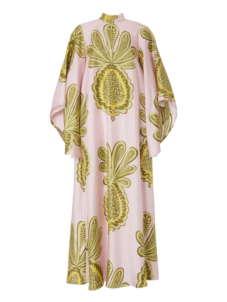 Tropical Big Pineapple Print Maxi Dress Olympus London