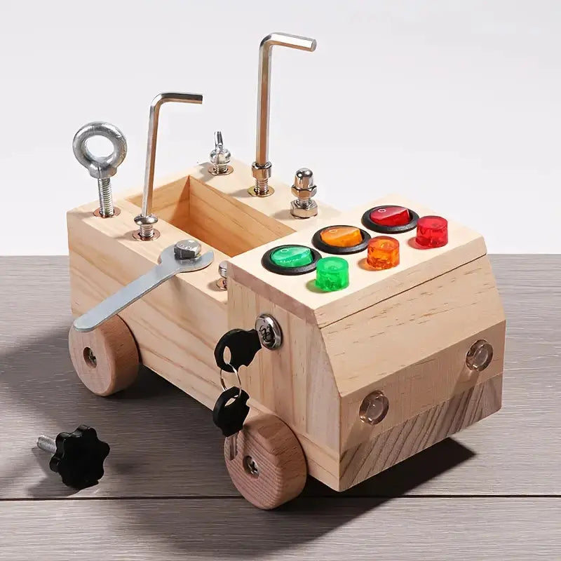 Montessori Busy Board – Interdraft Wooden Learning Toy for Fine Motor Skills & Cognitive Development (Ages 3–12) BULLCAPTAIN