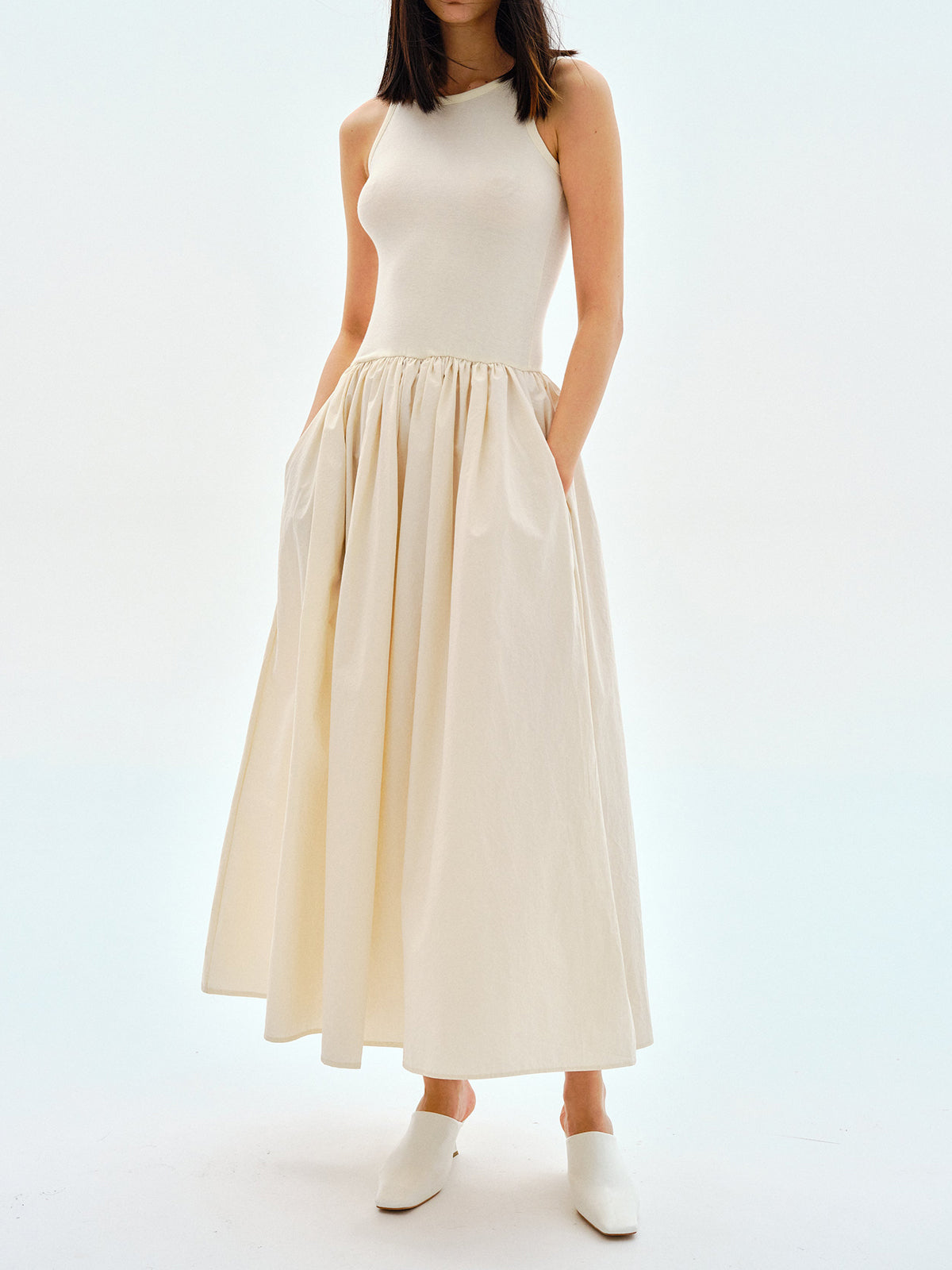 Leisure Crew Neck Long Dress Olympus London
