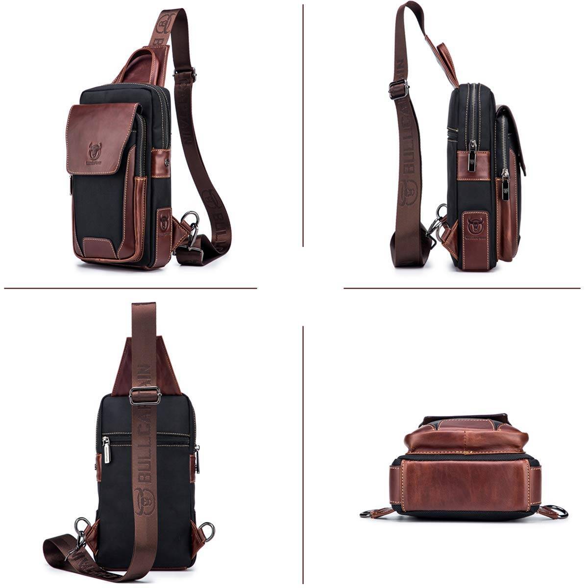 Leather Sling Bag Men Crossbody Chest Bags