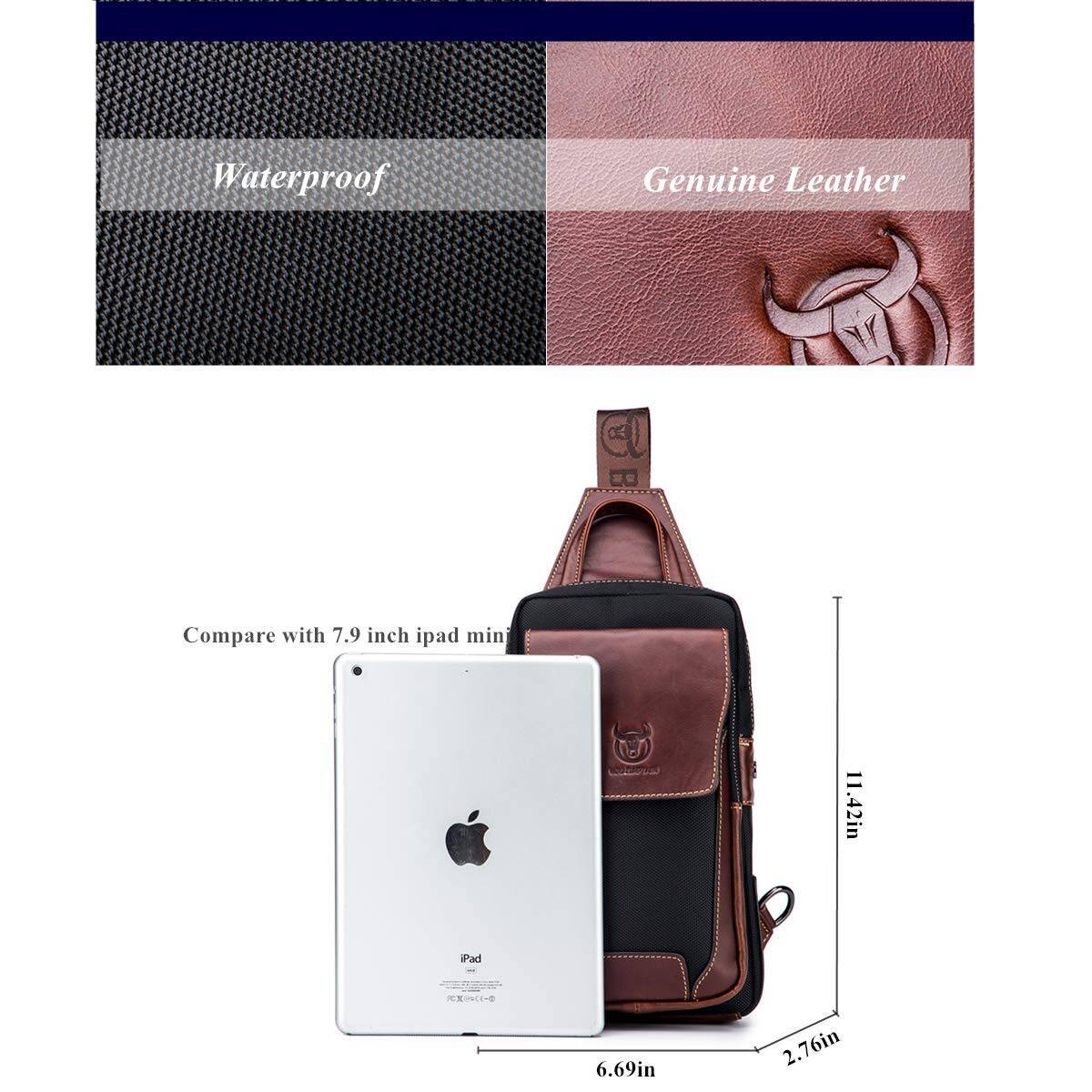 Leather Sling Bag Men Crossbody Chest Bags