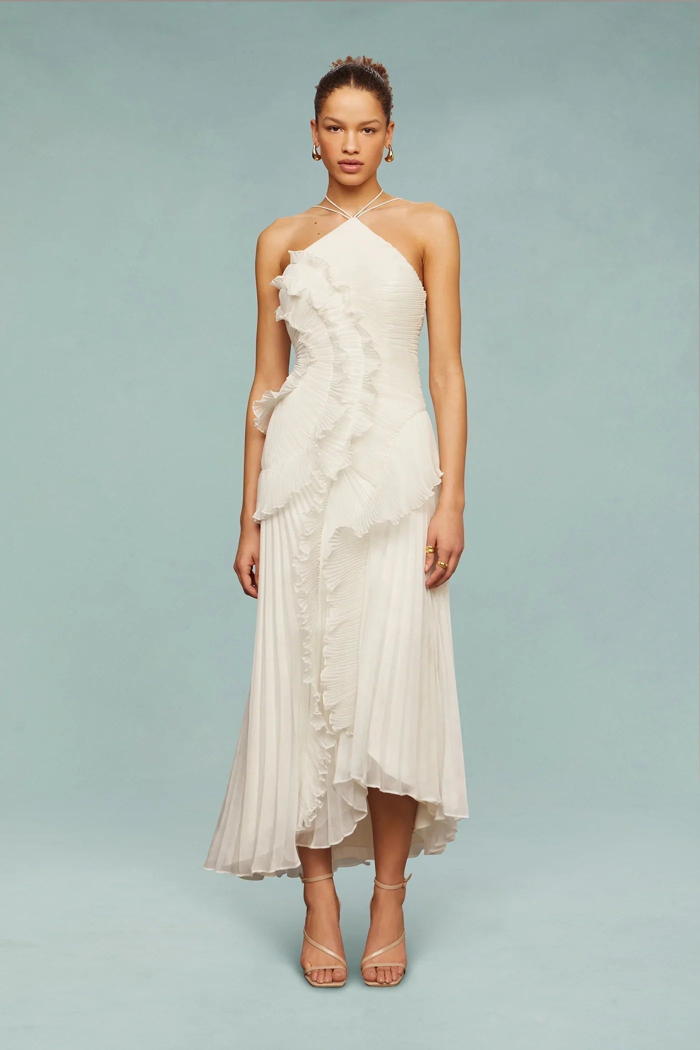 Brooklyn | Women’s Ruffle Halter Maxi Wedding Guest Dress 5