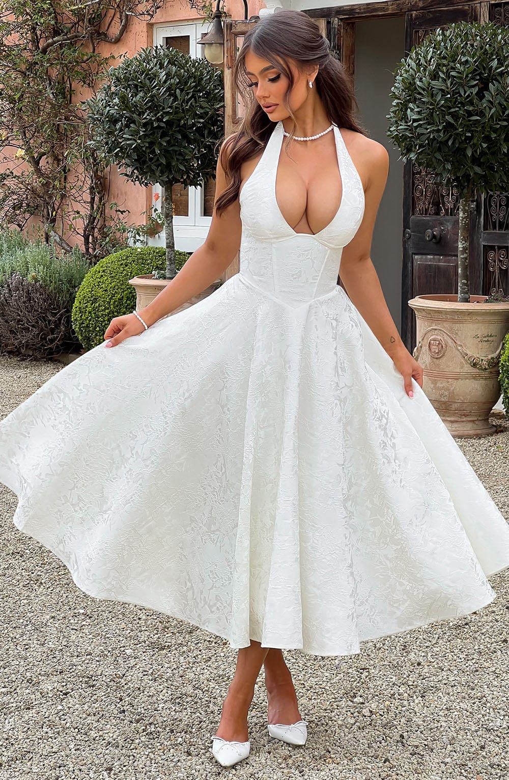 Caroline | Women's Wedding Guest Embellished V-Neck Dress 7