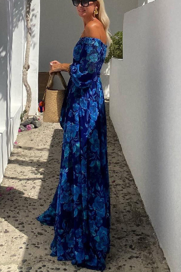 Cosette | Women's Wedding Guest Floral Off Shoulder Maxi Dress Evening 2