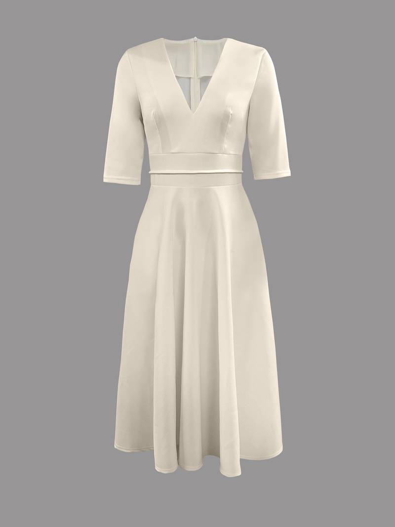 Daisy | Women Wedding Guest Flared Midi Dress 4