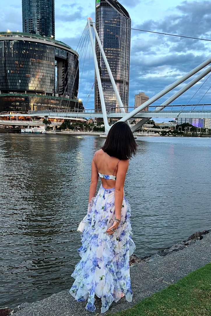 Eloise | Women's Wedding Guest Lace Floral Maxi Dress for Garden Wedding 8