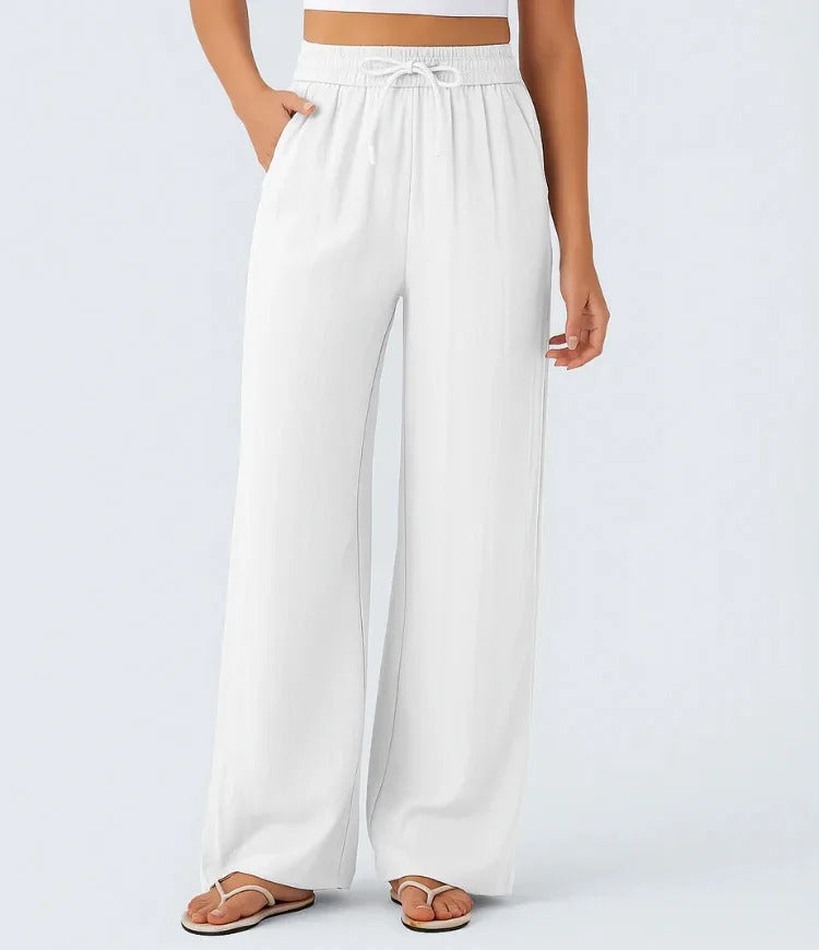 Everyday Essentials | Wide Leg Trousers Women with High Waist & Soft Linen-Feel Fabric | Versatile Comfort for Any Occasion 5
