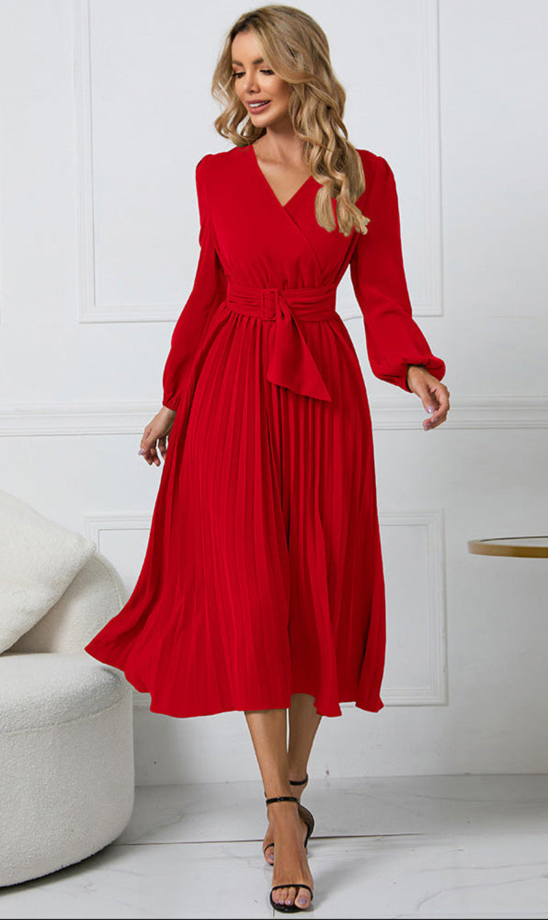 Jenna | Women's Long Sleeve Midi Wedding Guest Dress 2