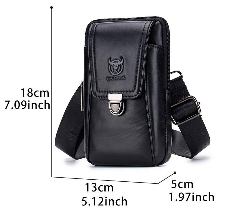 Leather Mini Shoulder Bag Belt Clip Holster Cell Phone Pouch