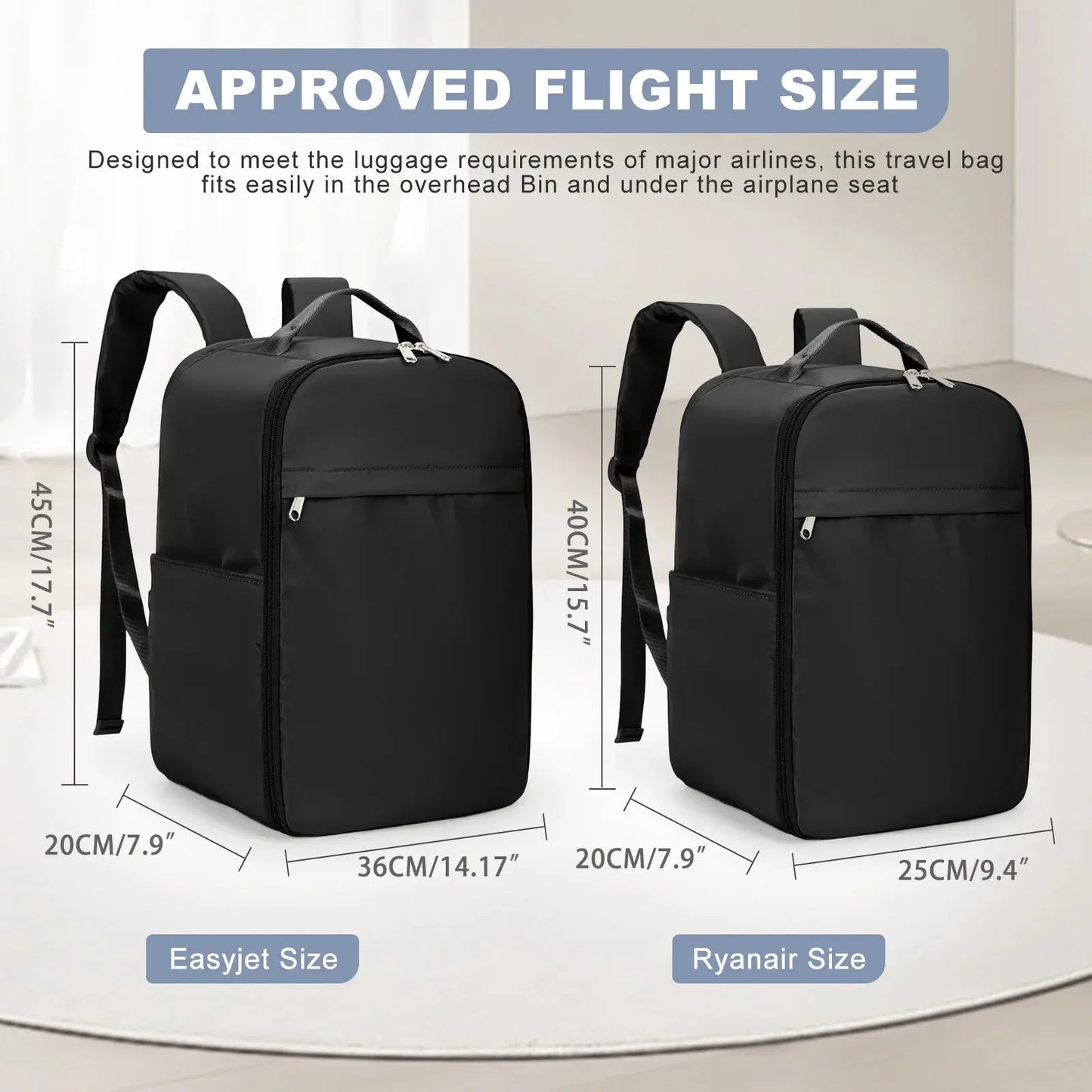 Unisex Airline Approved bag 45x36x20 & 40x20x25 for Ryanair & Easyjet BULLCAPTAIN