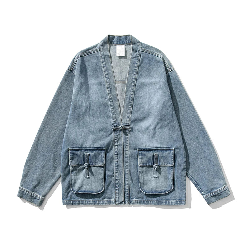 Vintage Wash Denim Kimono Olympus London