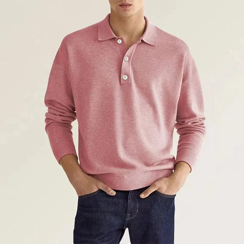Ethan | Classic Comfortable Long Sleeve Polo Shirt 5