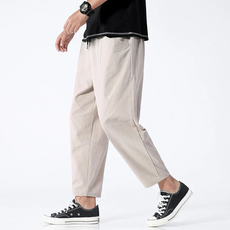 Kyoto Linen Cropped Pants Olympus London