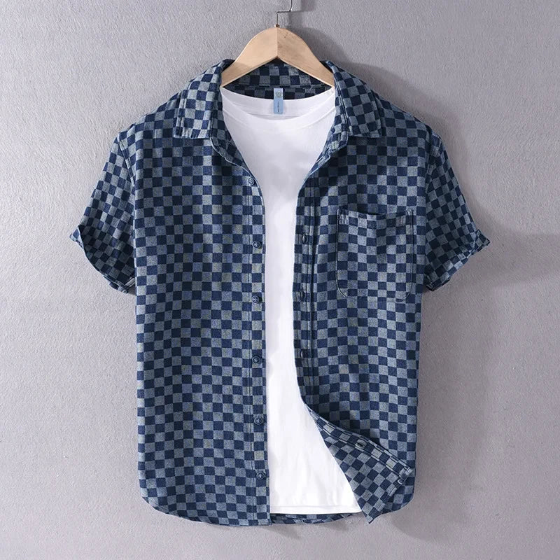 MASON CHECKERED DENIM SHIRT Olympus London