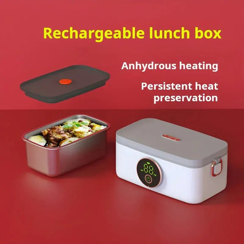 HeatMate Pro Wireless Heated Lunchbox – Rechargeable & Portable Food Warmer for Hot Meals On the Go BULLCAPTAIN