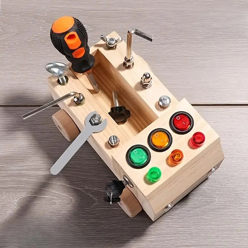 Montessori Busy Board – Interdraft Wooden Learning Toy for Fine Motor Skills & Cognitive Development (Ages 3–12) BULLCAPTAIN