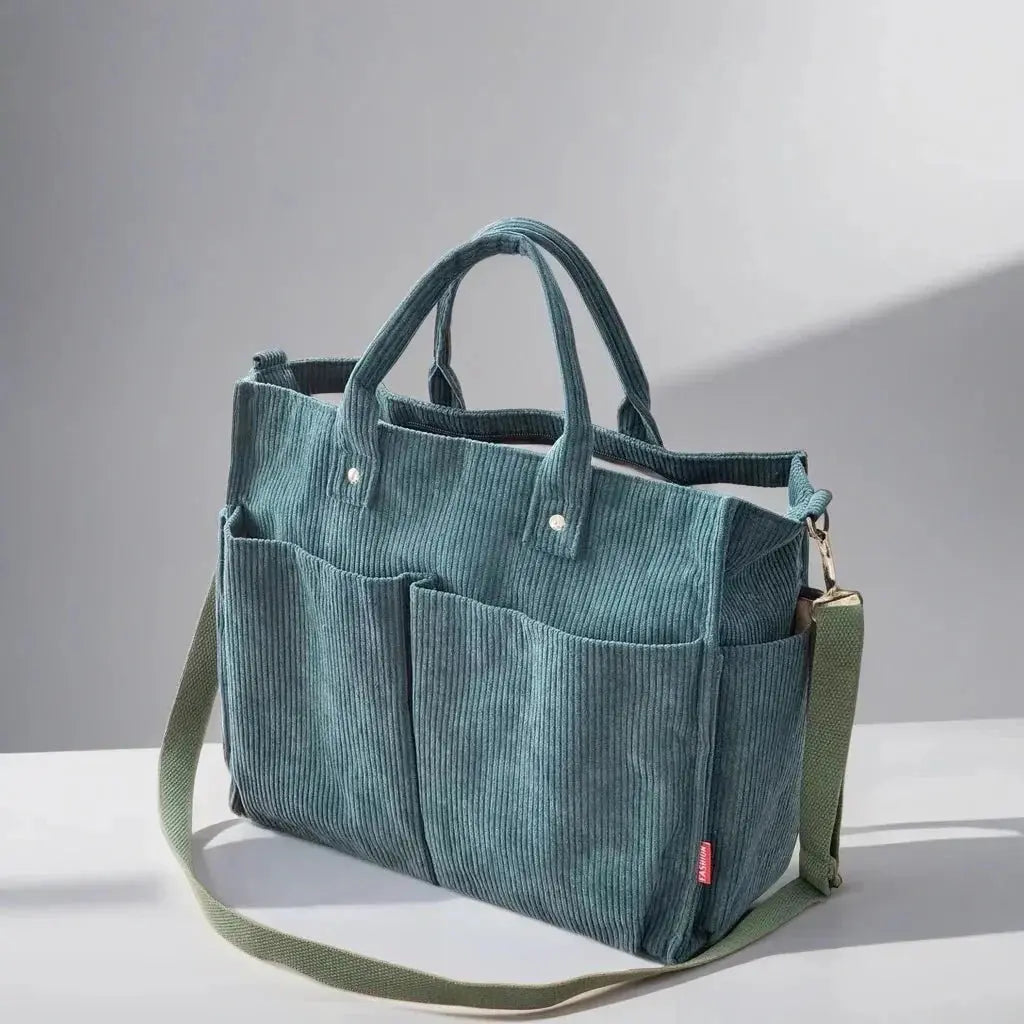 CordoTote – Classic Corduroy Shoulder Bag for Everyday Use BULLCAPTAIN