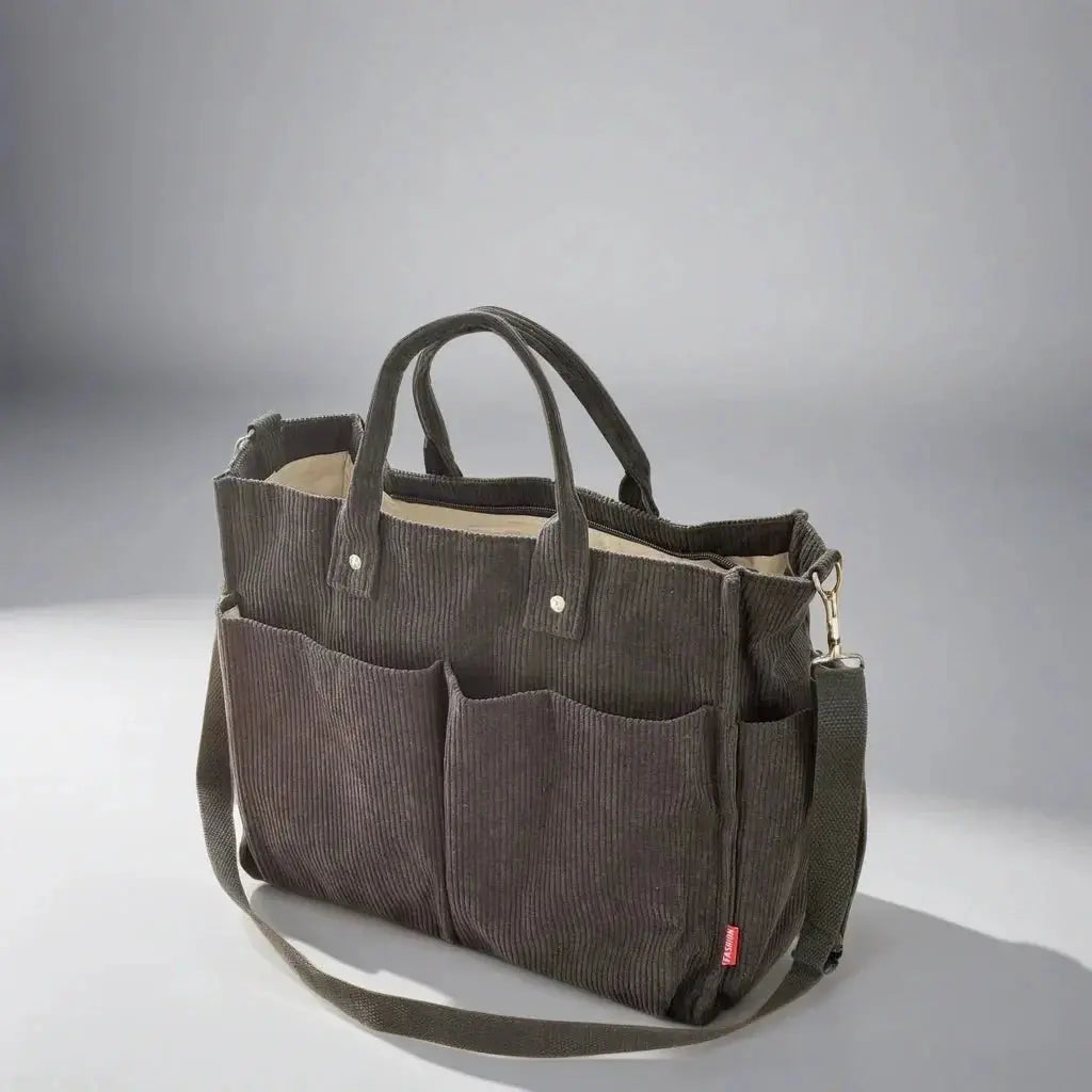 CordoTote – Classic Corduroy Shoulder Bag for Everyday Use BULLCAPTAIN