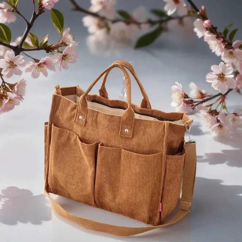 CordoTote – Classic Corduroy Shoulder Bag for Everyday Use BULLCAPTAIN