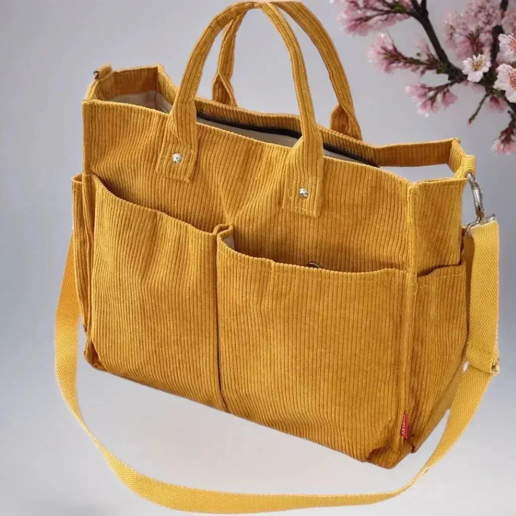 CordoTote – Classic Corduroy Shoulder Bag for Everyday Use BULLCAPTAIN