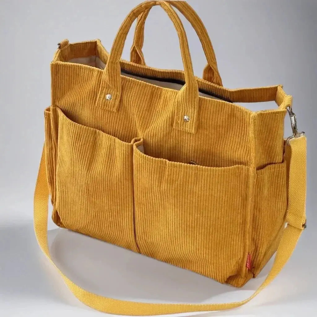 CordoTote – Classic Corduroy Shoulder Bag for Everyday Use BULLCAPTAIN