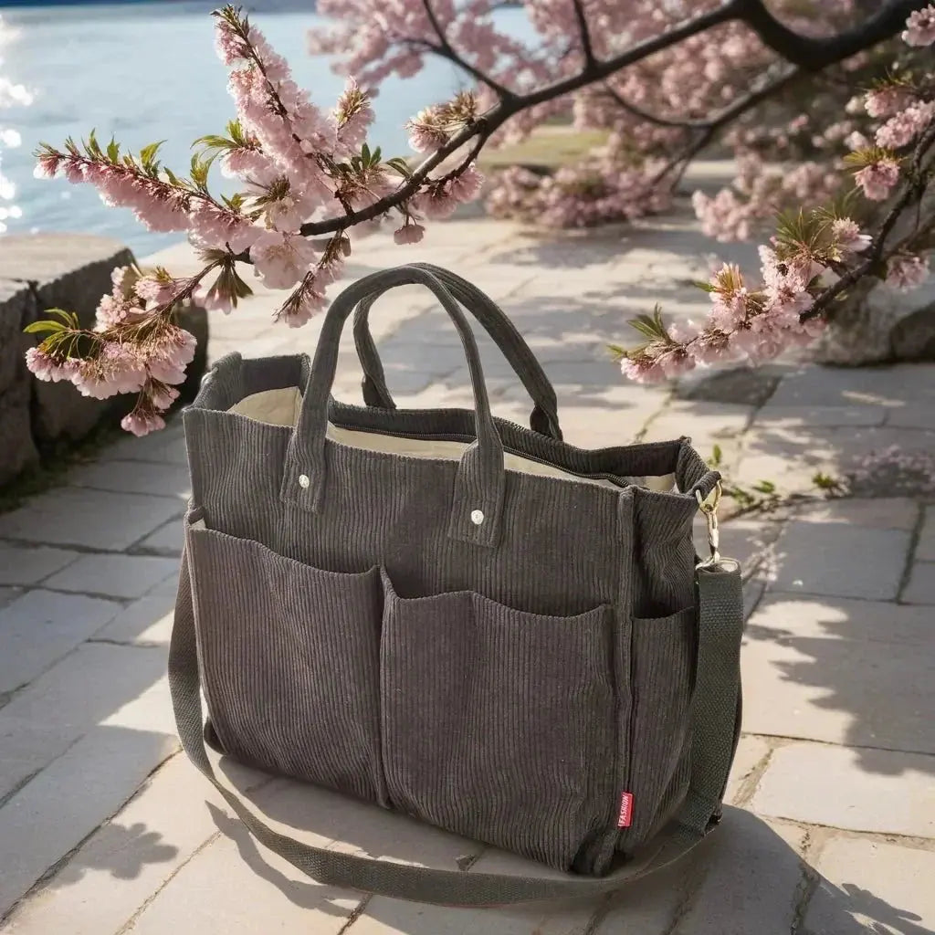 CordoTote – Classic Corduroy Shoulder Bag for Everyday Use BULLCAPTAIN