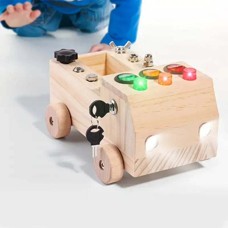 Montessori Busy Board – Interdraft Wooden Learning Toy for Fine Motor Skills & Cognitive Development (Ages 3–12) BULLCAPTAIN