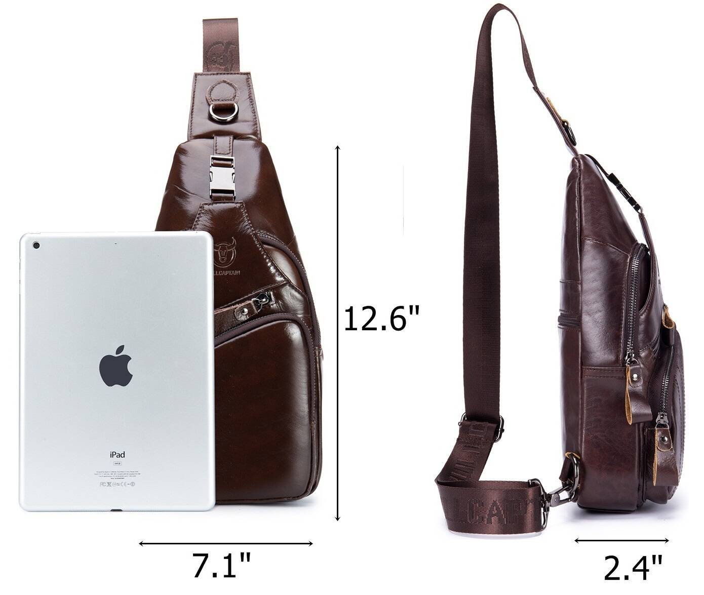 Men Shoulder Bag Sling Backpack Leather Casual Crossbody Bag