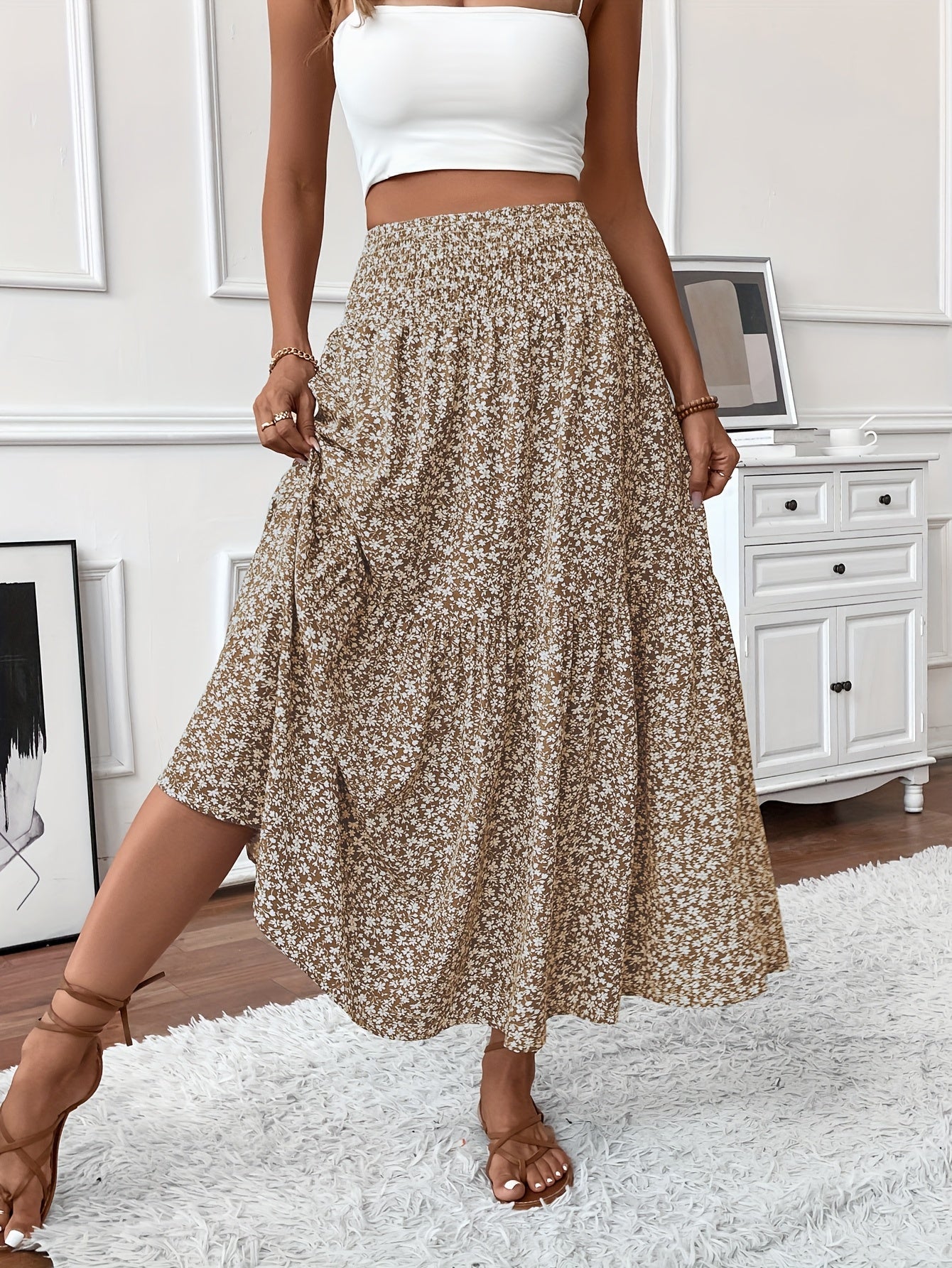 Mia Collection | Women's Maxi Skirt with Floral Print & Flattering Fit | Lightweight Fabric for Effortless Style 2