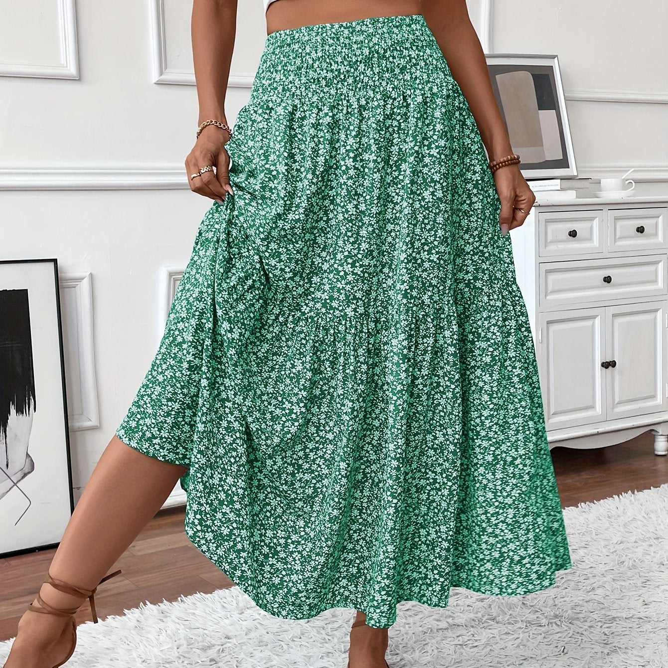 Mia Collection | Women's Maxi Skirt with Floral Print & Flattering Fit | Lightweight Fabric for Effortless Style 18