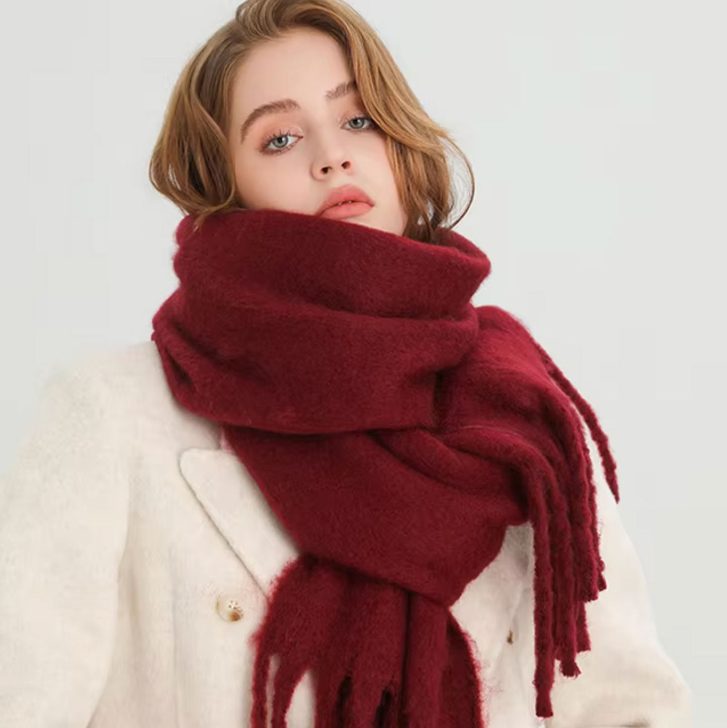 Red scarf women Cashmere Pashmina
