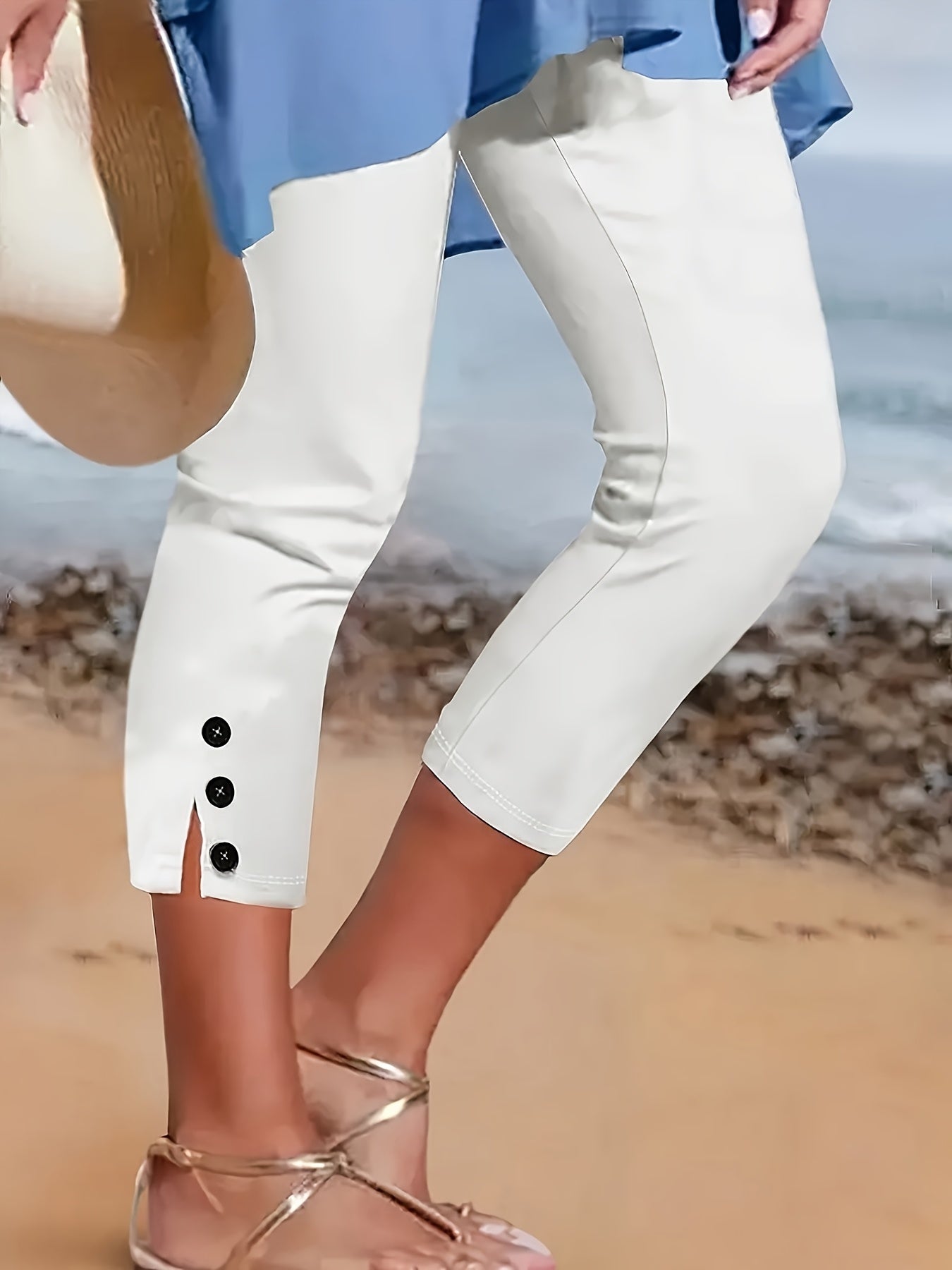 Clara Polished Stretch Capri Olympus London