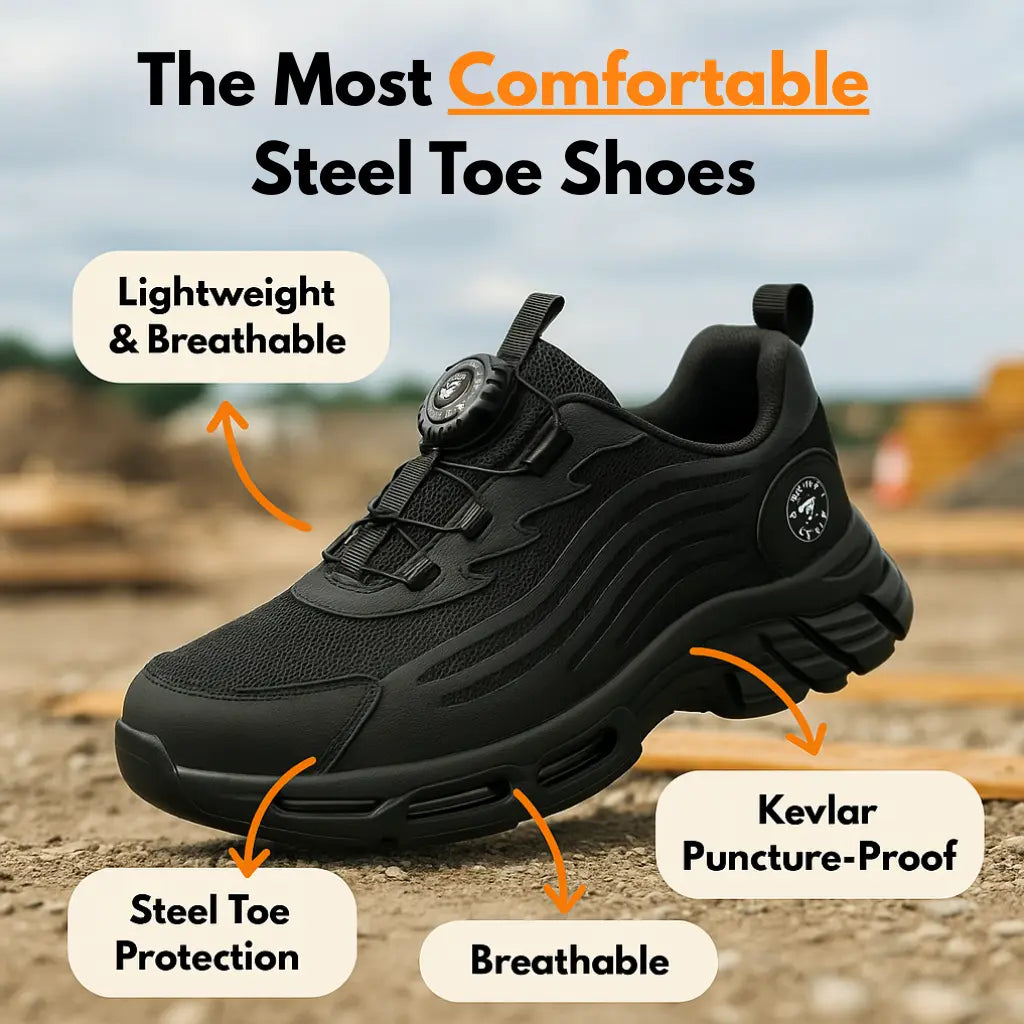 SafetyFlex Stylish Men Work Shoes - Protect and Comfort Your Feet BULLCAPTAIN