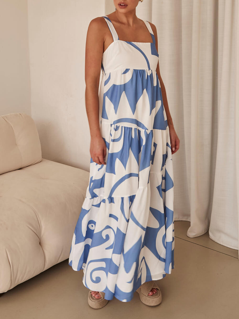 Enchanting Geometric Print Maxi Dress Olympus London