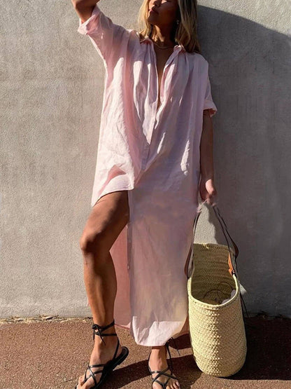 Concept Simple Maxi Shirt Dress Olympus London