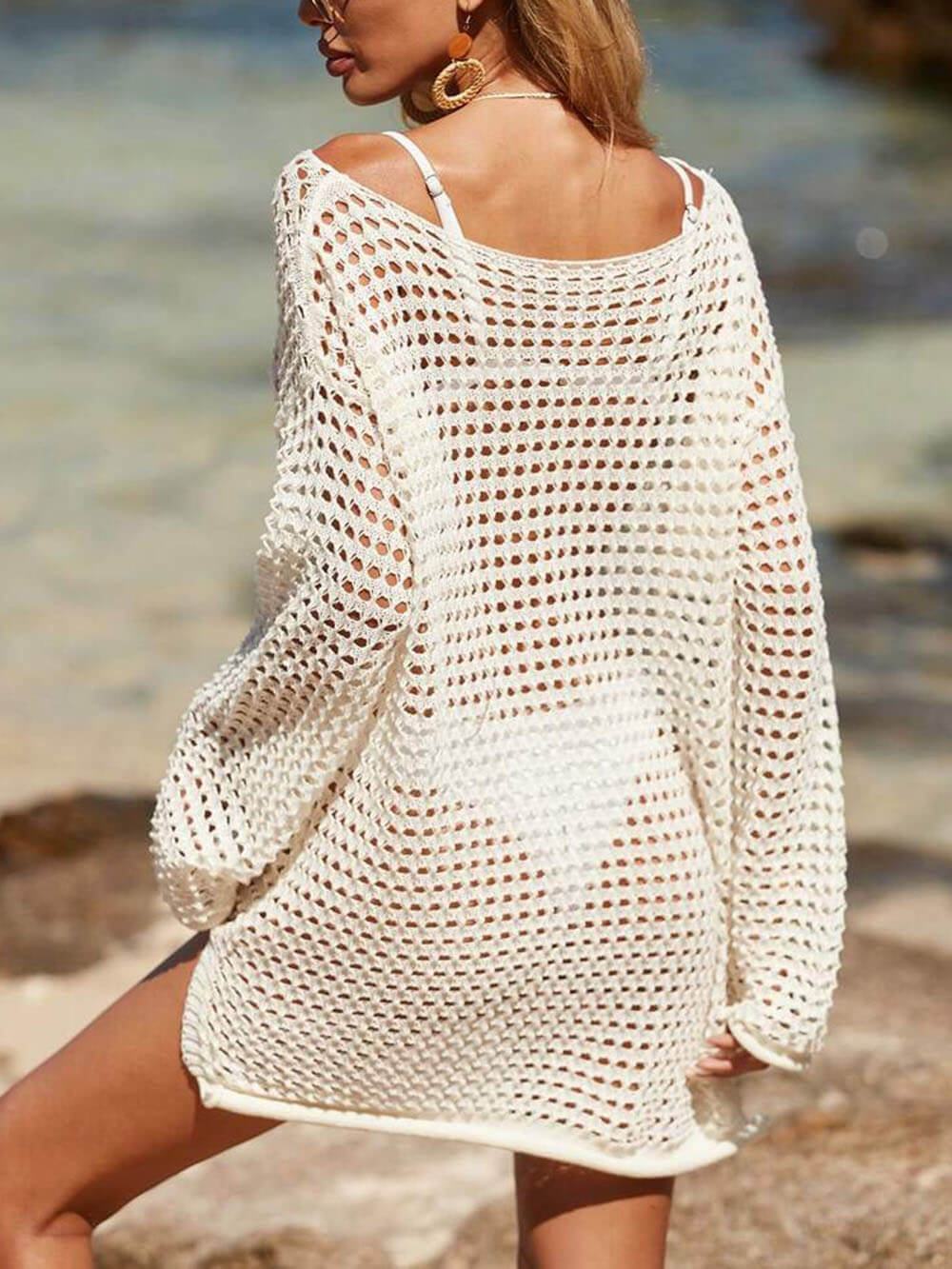 Cutout Knitted Beach Bikini Sun Protection Cover-Up Olympus London