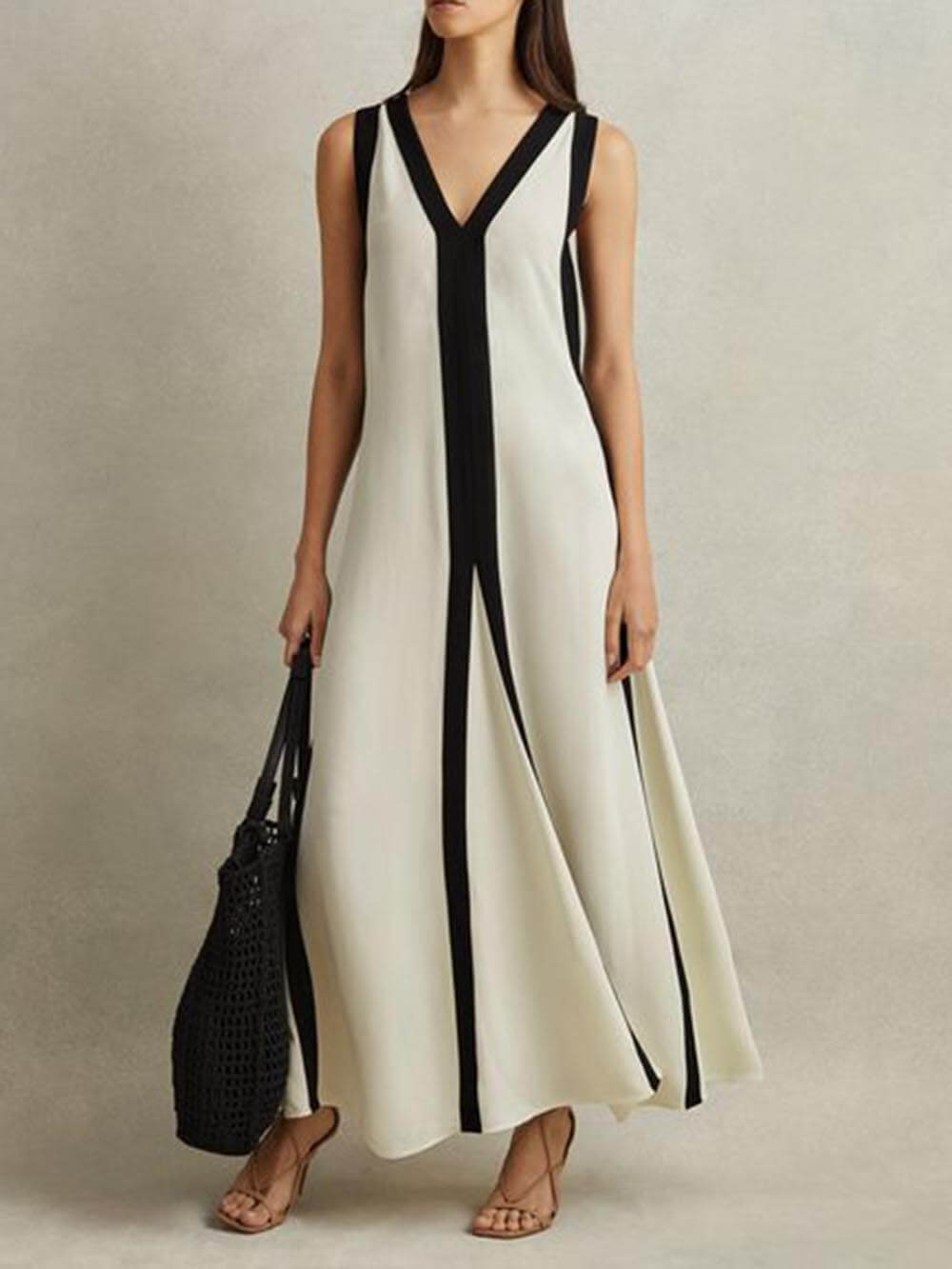 Colorblock Reversible Style A-Line Maxi Dress Olympus London