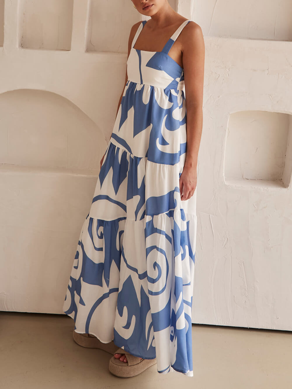 Enchanting Geometric Print Maxi Dress Olympus London