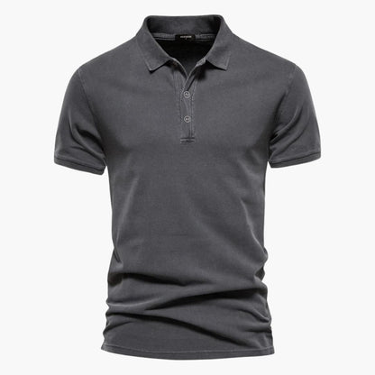 Men's Polo Shirt with Button Placket and Tapered Fit