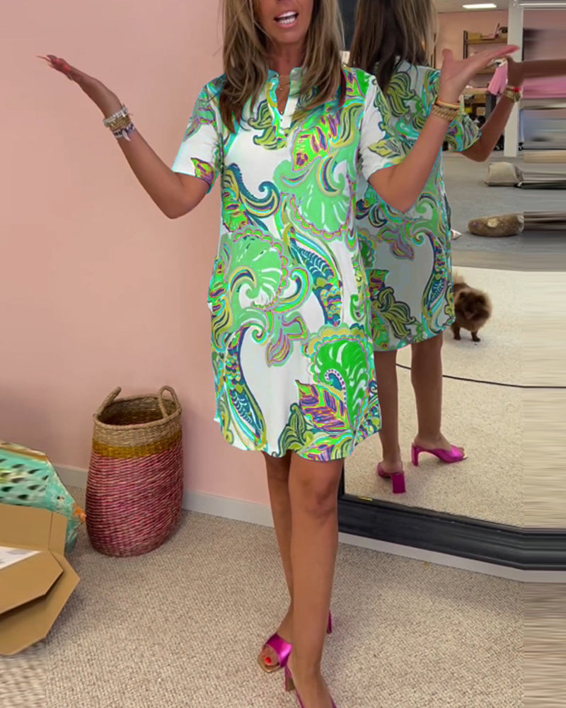 ARIA PRINTED SHIFT DRESS Olympus London