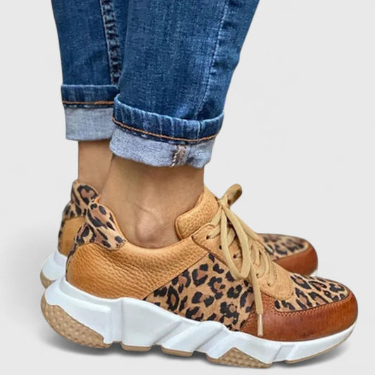 Women's Leopard Print Trainers with Arch Support and Cushioned Sole for All-Day Comfort