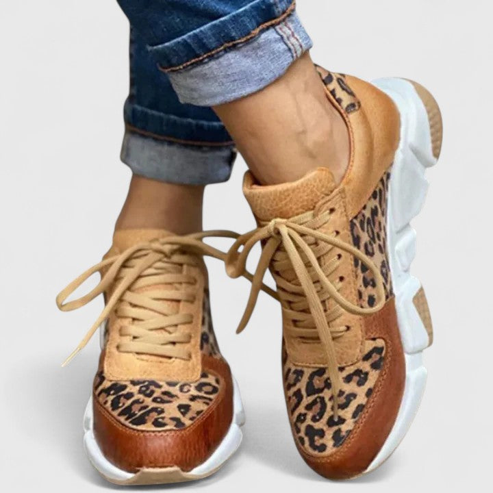 Pravira | Elegant Leopard Sneakers – Arch Support & All-Day Comfort -Last day sale