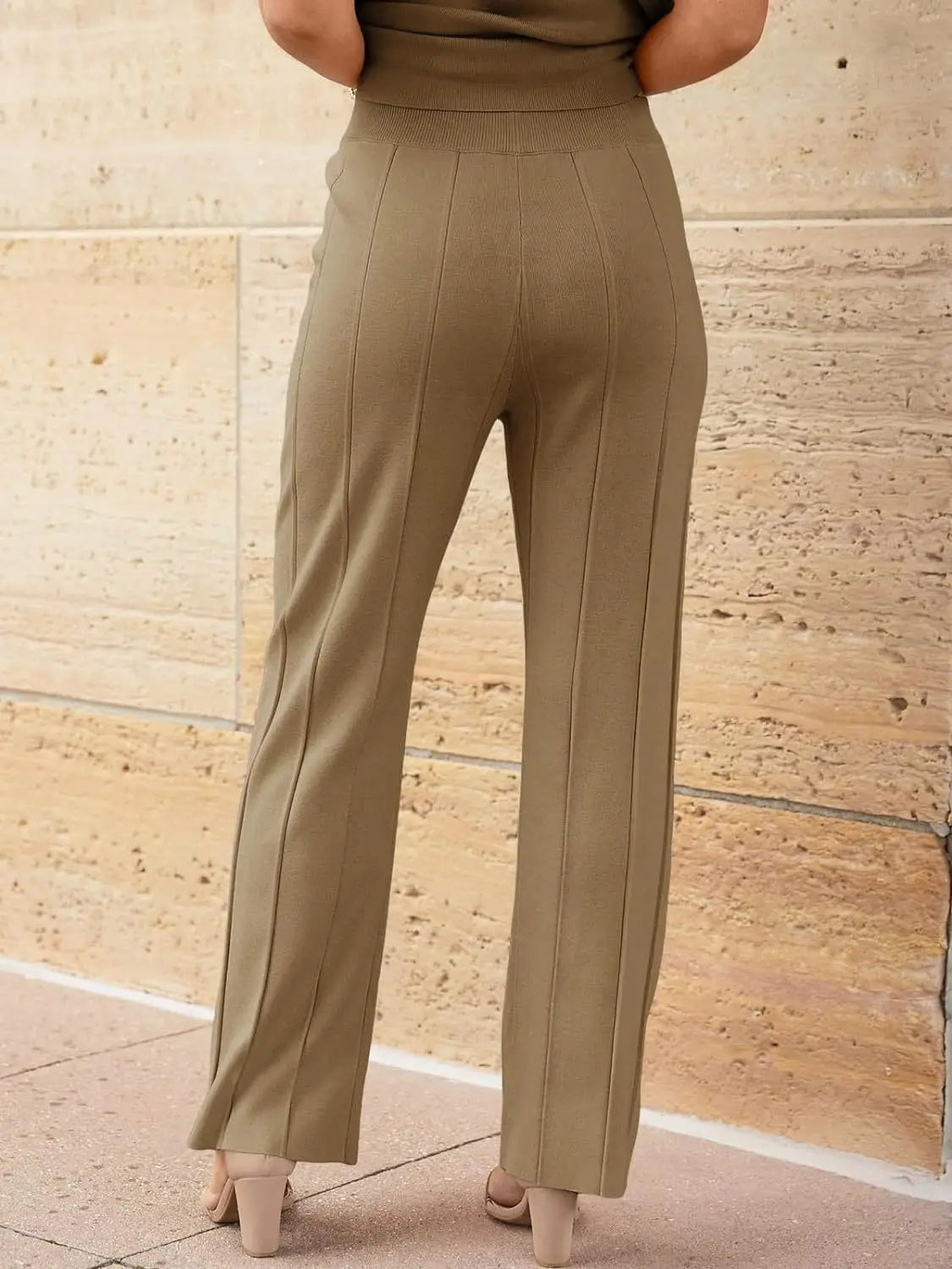Alvira Women's Two-Piece Set – Relaxed Top & Wide-Leg Trousers