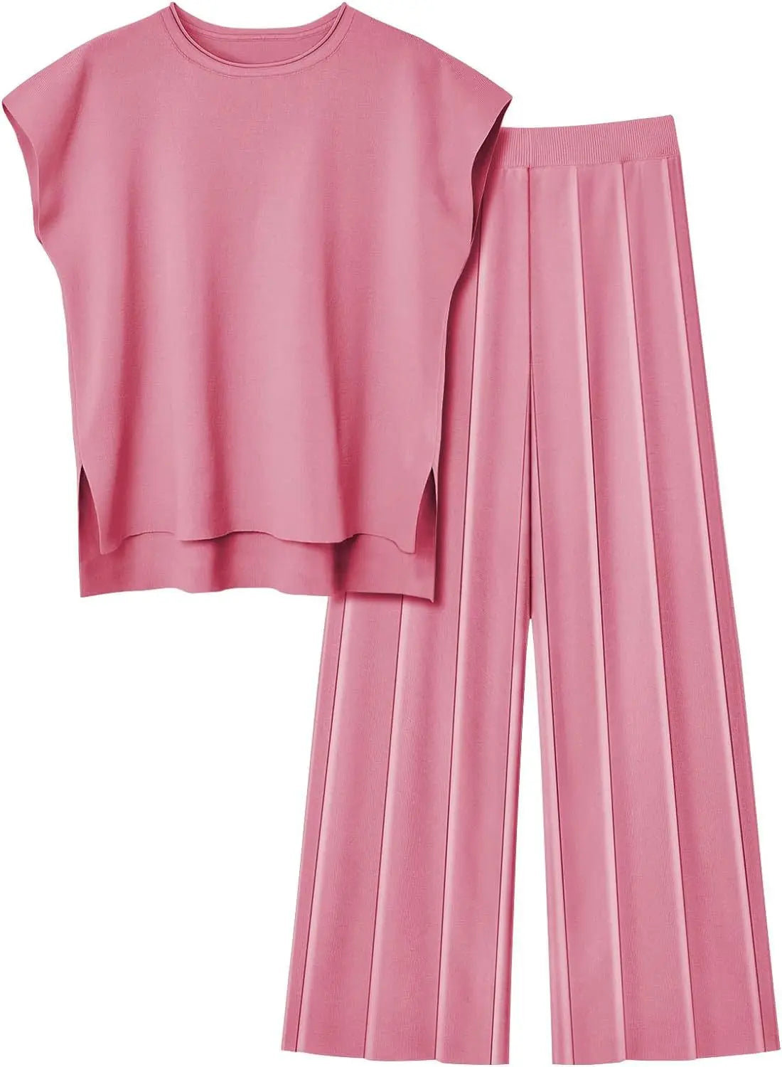 Alvira Women's Two-Piece Set – Relaxed Top & Wide-Leg Trousers