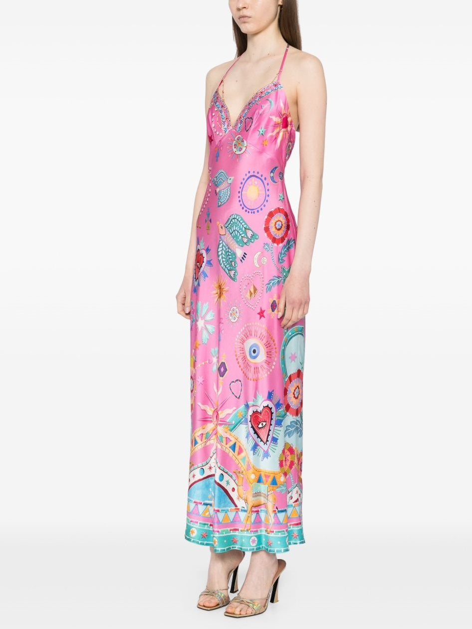 Chain Detail Slip Midi Dress Olympus London